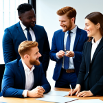 **

"A diverse group of professionals collaborating in a modern office, fully clothed in appropriate business attire, safe for work, appropriate content, emphasizing teamwork and inclusion, perfect anatomy, natural proportions, professional, modest. The setting includes a bright, open workspace with diverse individuals of different genders and backgrounds, working together on a project. No suggestive poses or expressions. High quality, well-formed hands, proper finger count."

**