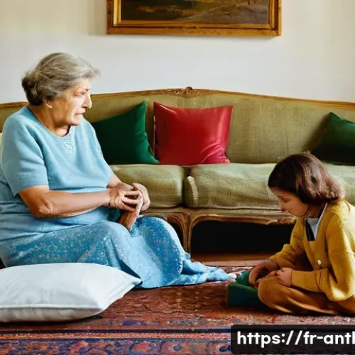 문화와 질병의 사회적 측면 - **Prompt 1: Intergenerational Comfort and Traditional Support in a French Home**
    "A heartwarming...