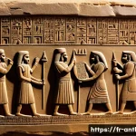 성문화 연구 - A detailed historical scene depicting the ancient Mesopotamian setting where the Code of Hammurabi w...